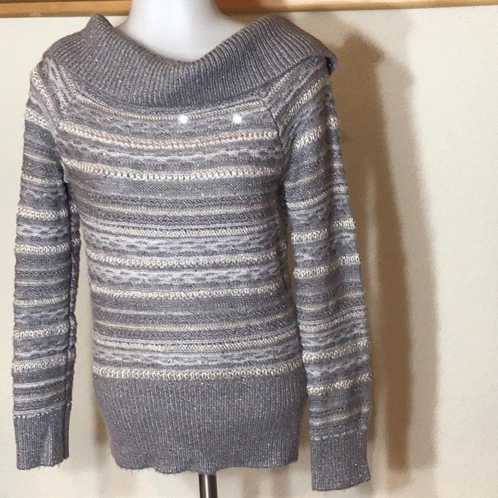 Glitter and sequins WHBM cowl neck sweater